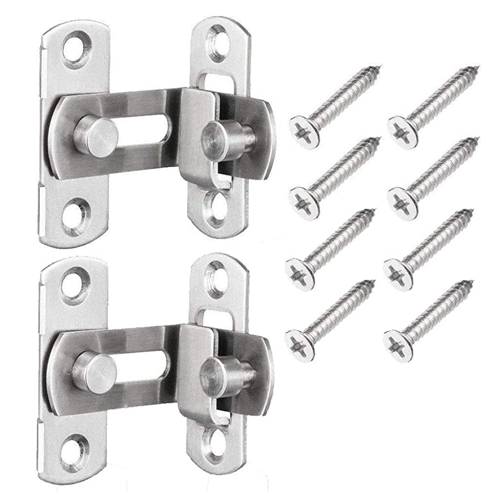 HASTHIP 2 Pcs Cupboard Lock Stainless Steel 90° Door Buckle Bolt Barn Door Lock Right Angle Latches Bar Latch Safety Door Lock for Door, Fence, Cabinet, Chicken Coop, 2.4 inch HASTHIP 2 Pcs Cupboard Lock Stainless Steel 90° Door Buckle Bolt Barn Door Lock Right Angle Latches Bar Latch Safety Door Lock for Door, Fence, Cabinet, Chicken Coop, 2.4 inch